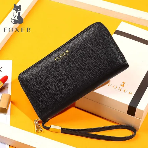 Vista 7 de Carteras de cuero para mujer cuero genuino con bloqueo RFID caja de regalo negro talla única