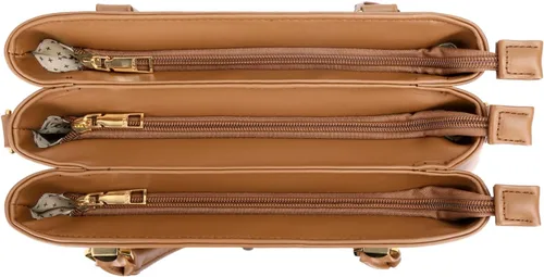 Vista 5 de KKXIU Bolsos tipo satchel para mujer con asa, bolsos de hombro y carteras con bolsillos y cremallera, bolsos cruzados de cuero