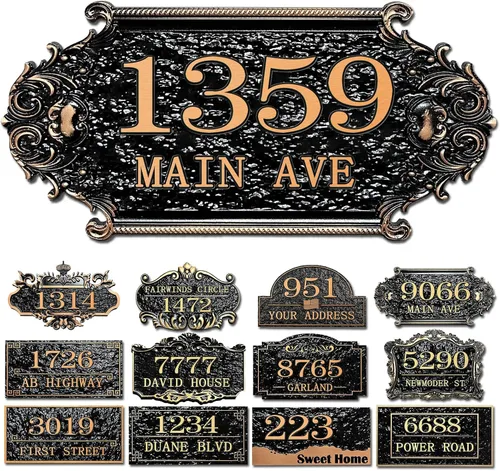 Vista 34 de Placa personalizada de dirección de casa, letrero de dirección de nombre de calle personalizado para números de casa, placa para buzón de garaje