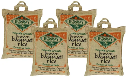 Vista 10 de Bombay Market - Arroz basmati marrón con sabor aromático y a nuez, arroz basmati de grano largo (bolsa de 10 libras)