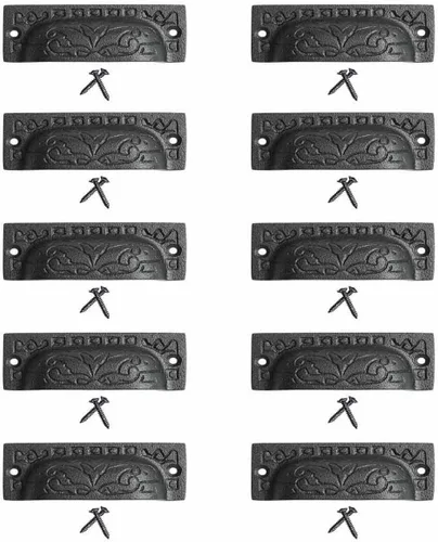 Vista 75 de Renovators Supply Manufacturing Manijas de Gabinete de 3 pulgadas de Hierro Forjado Negro Tiradores de Cajón Manijas Antiguas de Gabinete de Cocina