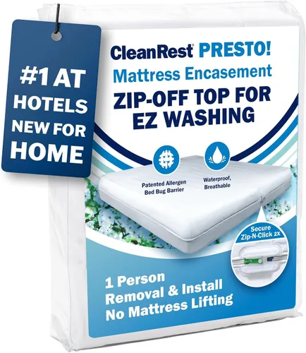 Vista 2 de CleanRest - Paquete de protección contra alergias y chinches - Funda impermeable para colchón (individual) + protector de almohada (estándar)