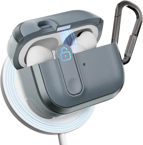 Vista 15 de MAGEASY Odyssey - Funda para AirPods Pro 2, funda resistente para AirPods Pro con bloqueo seguro, clip de mosquetón para protección a prueba