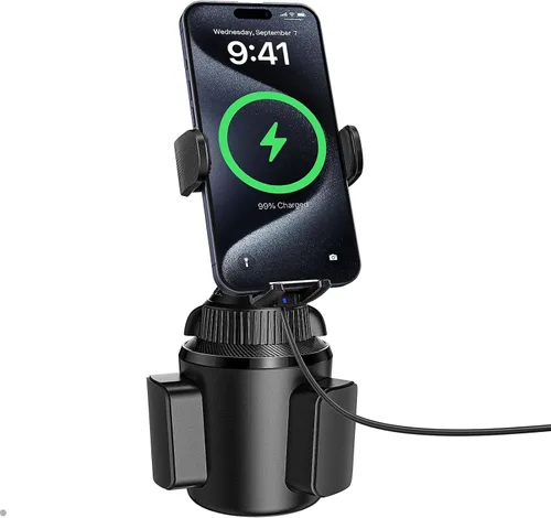 Vista 10 de APPS2Car Soporte universal para teléfono para auto, brazo largo de extensión rápida, giro de 360°, ajustable para iPhone, Samsung, Google y todos