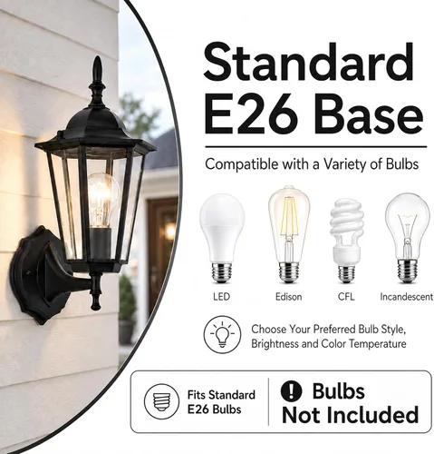 Vista 8 de Paquete de 2 lámparas de pared para exteriores, luces negras