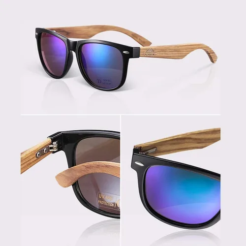 Vista 5 de AMEXI Wood Sunglasses with Dark Polarized Lenses for Men and Women 100% UVAUVB Ray Protection