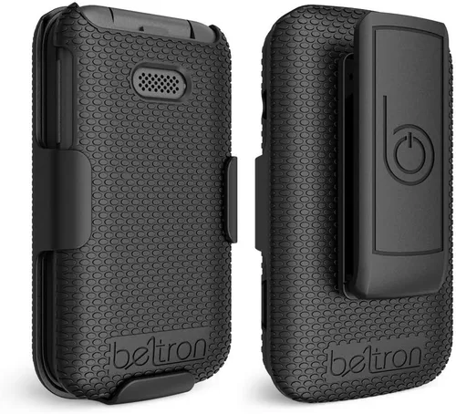 Vista 3 de Funda con clip para cinturón para Alcatel Smartflip/Alcatel Go Flip 3, funda protectora a presión con clip giratorio para cinturón combo