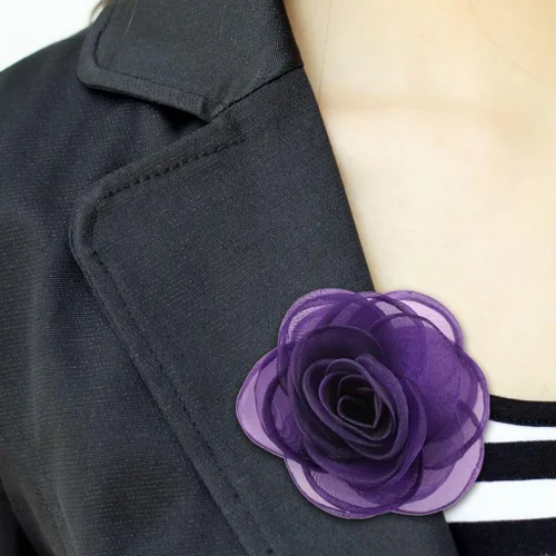 Vista 29 de adorables broches de rosas, clip para el cabello de flores de seda para mujer [joyas], sin metal, Rojo, XOTW05C4