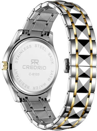 Vista 2 de Watch for Men Stainless Steel Waterproof Diamond Business Dress Analog Quartz Luminous Date Two Tone Luxury Casual Wrist Watch