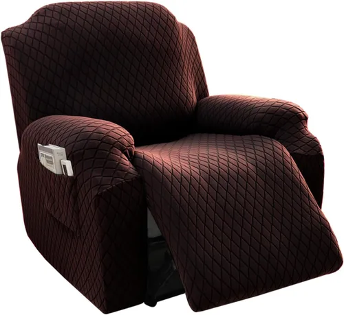 Vista 22 de Funda elástica para silla reclinable, 8 piezas de 1, 2, 3 plazas, funda para sillón reclinable con bolsillo y protector de muebles