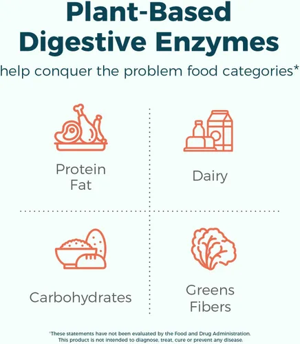 Vista 5 de NewRhythm Enzimas digestivas de 245 mg, con probióticos y prebióticos, a base de plantas, 7 enzimas clave, digestión, absorción de nutrientes