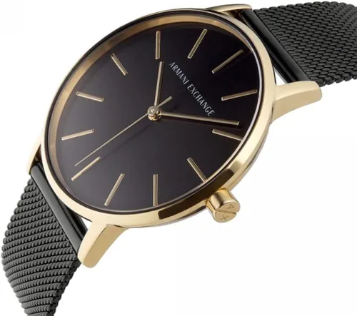 Vista 4 de Armani Exchange - Reloj de cuarzo de acero inoxidable con correa de piel para mujer