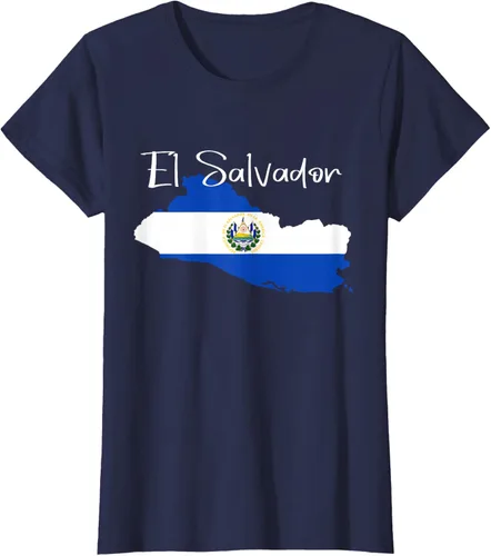 Vista 41 de Camiseta con la bandera de El Salvador, mapa de El Salvador, camiseta de Salvador para mujer