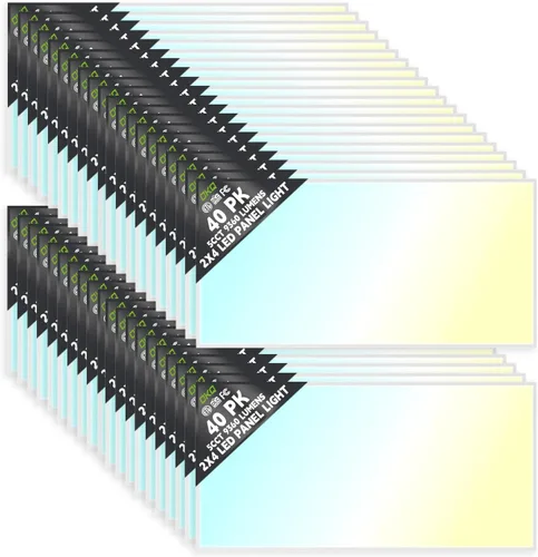 Vista 16 de OKQ - Lámpara LED de panel plano de 2 x 4 pulgadas, 5 CCT 3000K-6500K ajustables y 5 vatios seleccionables, 0-10 V regulable, luz de techo LED