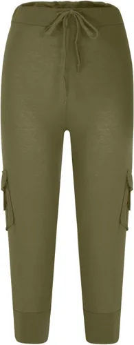 Vista 4 de XUNRYAN Pantalones cargo para mujer, corte de bota, para yoga, entrenamiento, pantalones recortados, cintura elástica, pantalones deportivos