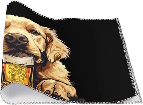 Vista 3 de Retriever Dog Beer Placemats Set of 6 Resistant Table Mats Washable Place Mats for Dinner Party Table Decoration