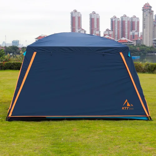 Vista 9 de KTT Extra Large Tent 12-14 Person,Family Cabin Tents,2 Rooms,Straight Wall,2 Doors 4 Windows with Mesh,Waterproof,Double Layer,Big Tent for Azul
