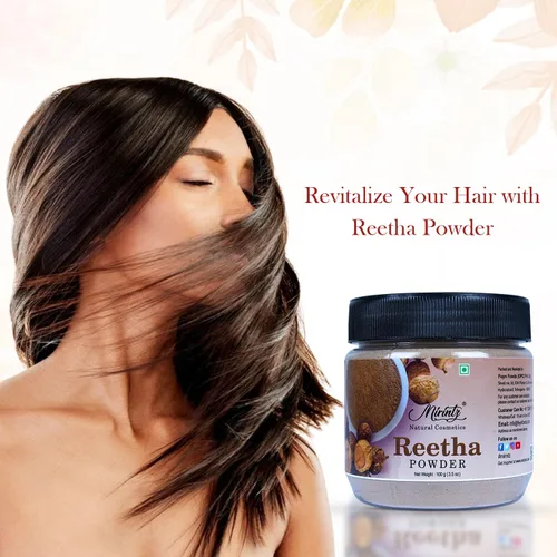 Vista 2 de Polvo de Reetha 100% natural (3.53 onzas) polvo puro de aritha para el cuidado del cabello Polvo de Reetha a base de hierbas