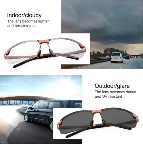 Vista 5 de YIMI Gafas de sol fotocrómicas polarizadas para hombres y mujeres deportes al aire libre conducción antirreflejos UV400 protección z87 gafas