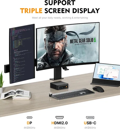Vista 15 de BOSGAME P6 Neo Mini PC, AMD Ryzen 7 6800H 24GB LPDDR5X RAM 512GB PCIe SSD