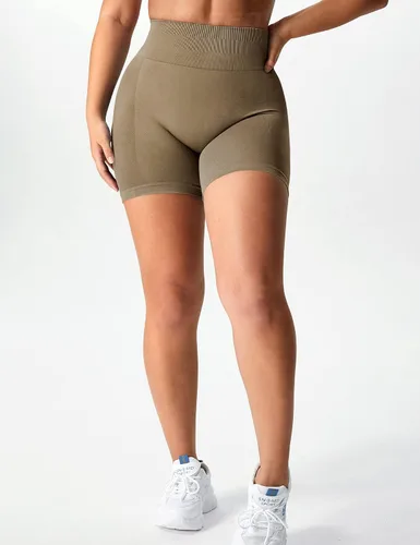 Vista 3 de YEOREO Women Seamless Scrunch Workout Shorts High Waisted Intensify Running Gym Yoga Workout