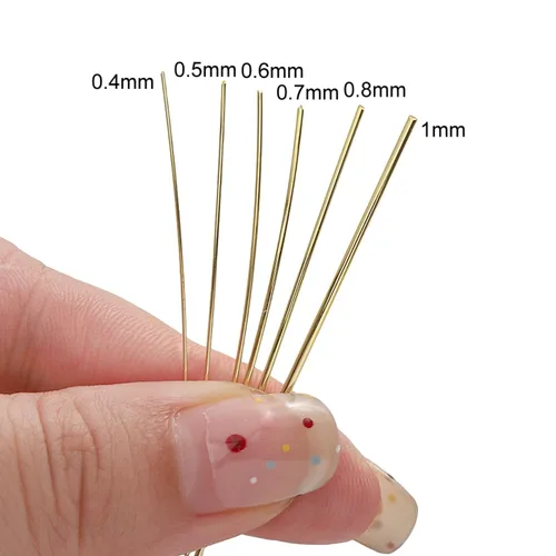 Vista 4 de Beadia - Alambre bañado en oro de 14 quilates de 0.4 mm, 10 metros de cordón de cuentas para pulseras, collares, encantos, cuentas para hacer joyas