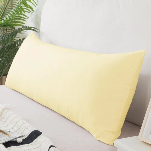 Vista 5 de WhatsBedding Almohada corporal de espuma viscoelástica con funda de algodón transpirable con cremallera, almohada de cuerpo completo para adultos