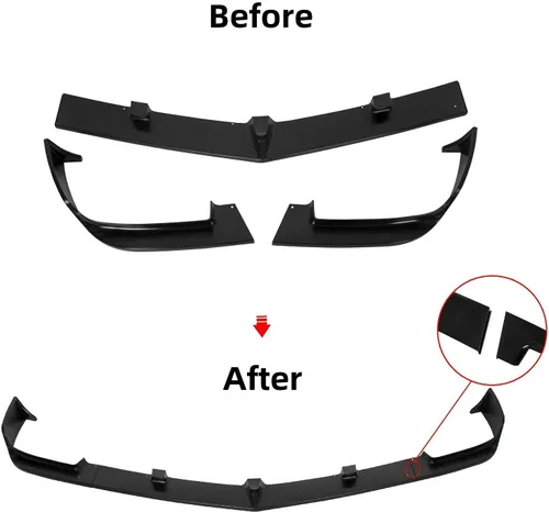 Vista 6 de Alerón inferior del estilo de calle del labio del parachoques delantero para Camaro V8 SS 2010-2013 negro