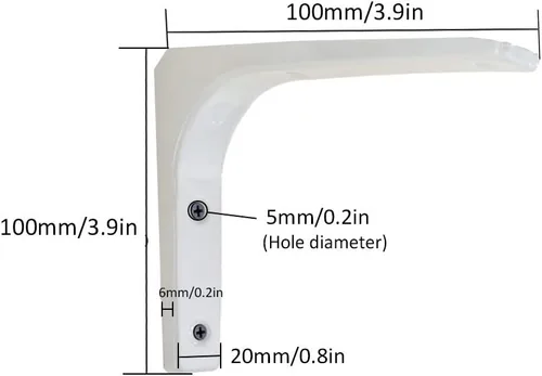 Vista 2 de Soportes de estante para montaje en pared, soporte de estante de metal flotante, soporte de esquina de 90 grados, soportes de estantería