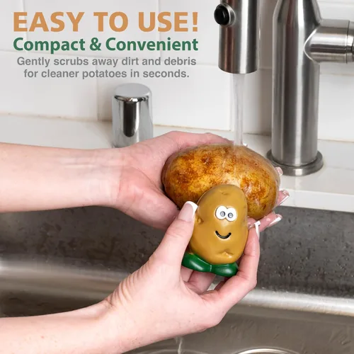 Vista 5 de Joie Spud Dude - Cepillo para patatas, limpiador de verduras y frutas, limpiador de productos, bonito accesorio de cocina, apto para lavavajillas
