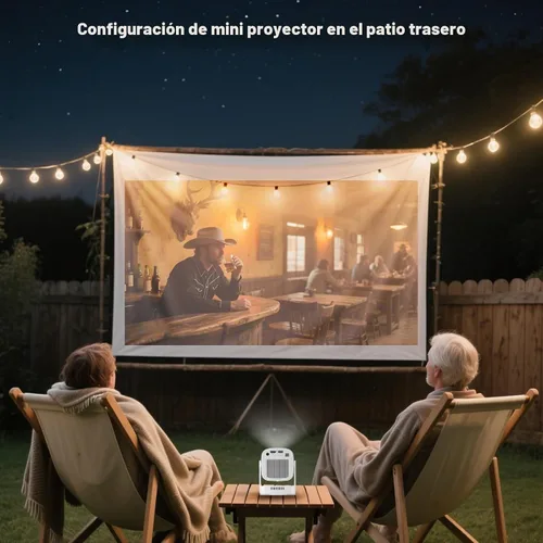Vista 8 de Mini proyector con WiFi y Bluetooth, proyector portátil de 260 Ansi Proyector de película nativo 1080P, Keystone automático, altavoz de 5 W, soporte