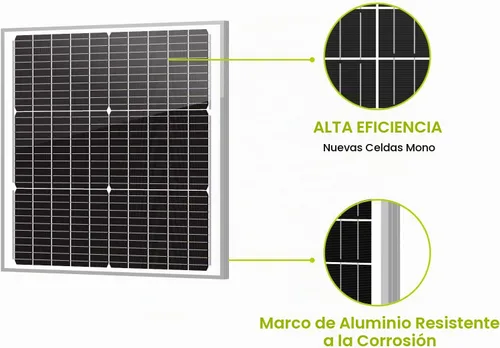 Vista 3 de Newpowa Panel solar mono de 50 W 10BB módulo monocristalino de 50 vatios con conectores de 3 pies para RV, barco, sistema de red doméstica