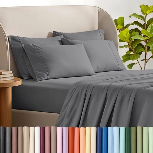 Vista 10 de Bare Home Hotel Luxury - Juego de sábanas Queen extra suave, 6 piezas, bolsillos profundos, ajuste fácil, refrescantes y transpirables, resistentes
