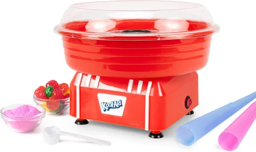 Vista 11 de Nostalgia Máquina vintage de algodón para encimera de caramelo duro y sin azúcar, incluye 2 conos reutilizables y cuchara de azúcar, color aguamarina