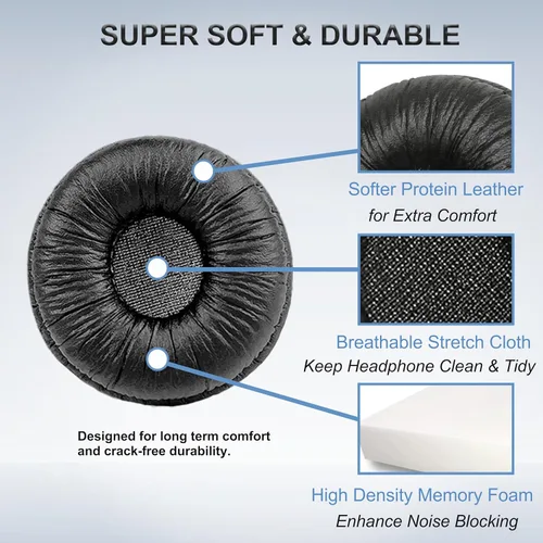 Vista 5 de Almohadillas de repuesto para auriculares Sony, almohadillas compatibles con Sony MDR- ZX100 ZX110 ZX110NC WH-CH500 CH520 CH510 V150 V250 V200 JBL