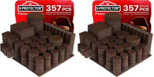 Vista 10 de X-Protector 357 piezas de almohadillas de fieltro para muebles color beige - Gran cantidad de protectores para suelos de madera dura con muchos