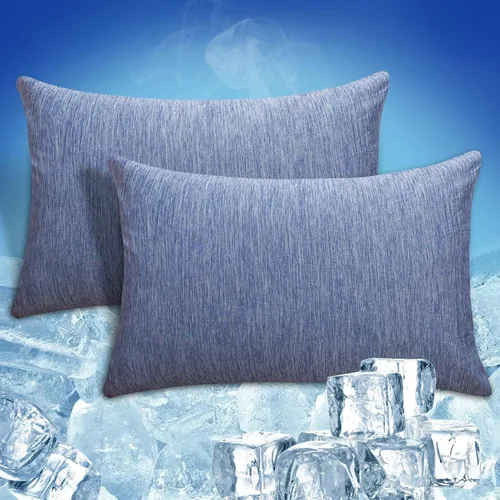 Vista 19 de CHOSHOME Fundas de almohada refrescantes con cremallera Fundas de almohada Q-Max > 0.45 con cremallera para personas que duermen con calor, suaves