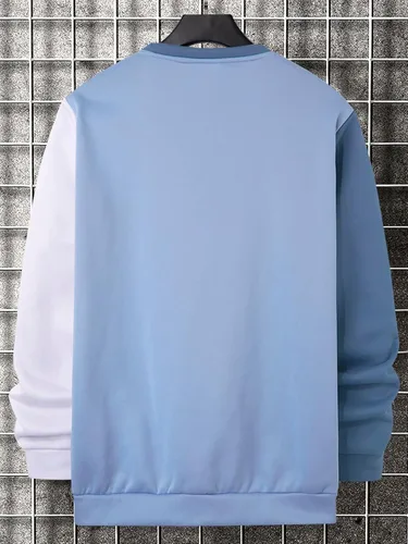 Vista 2 de Milumia Sudadera de manga larga con cuello redondo y estampado de letras para hombre