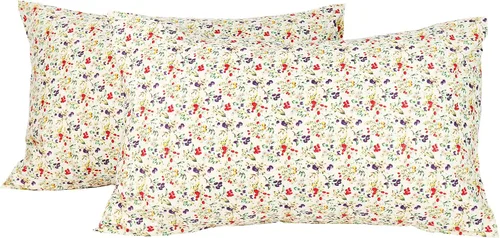 Vista 8 de Juego de fundas de almohada ultra suaves con estampado floral, 100% algodón, refrescantes, transpirables, tamaño Queen 2