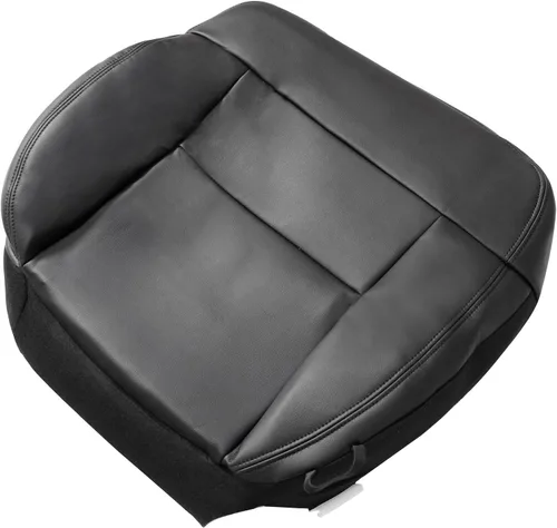 Vista 5 de Priprilod Funda de asiento de repuesto de cuero negro para parte inferior y superior del lado del conductor y del pasajero, compatible con Ford F150