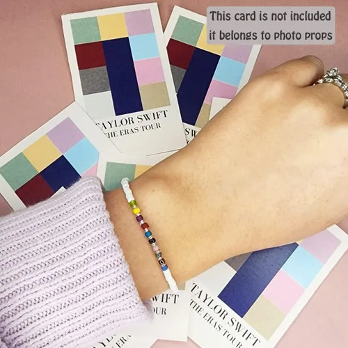 Vista 6 de NONTAI 2 pulseras Taylor Swiftie Jewelry for the Eras Music Friendship Bracelets Fearless Midnight Folklore Lover Reputation Album Jewelry