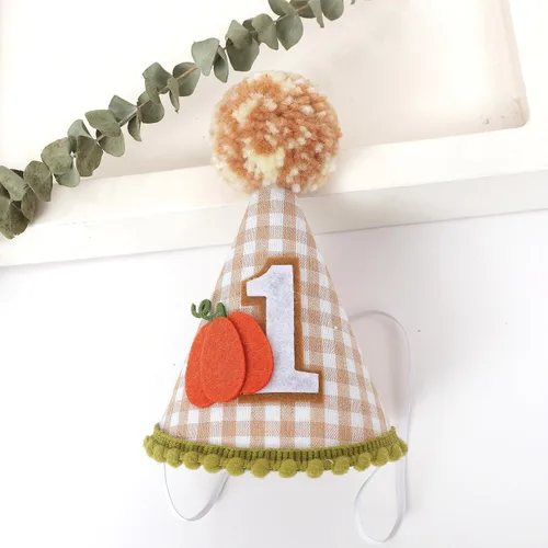 Vista 9 de Sombrero de calabaza para el primer cumpleaños para niños, decoración de primer cumpleaños de otoño, sombrero de primer cumpleaños, decoración
