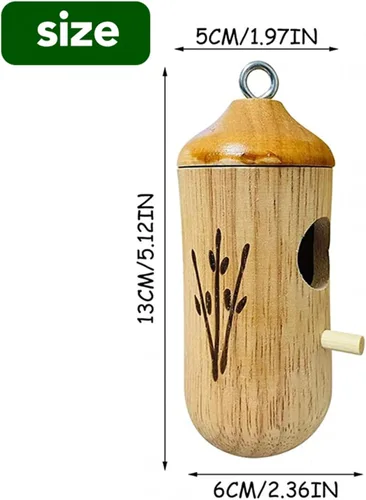 Vista 6 de Casa de colibrí de madera natural, 3 paquetes, casas de colibrí colgantes para exteriores, regalos de jardinería, decoración del hogar
