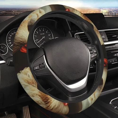 Vista 9 de Funda elástica para volante de automóvil con estampado de gato Galaxy de 15 pulgadas, protector de volante antideslizante, accesorios universales
