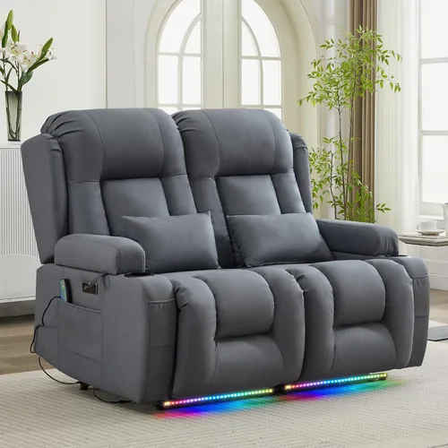 Vista 27 de URRED Wall Hugger Power - Sofá reclinable con masaje y calor, color beige