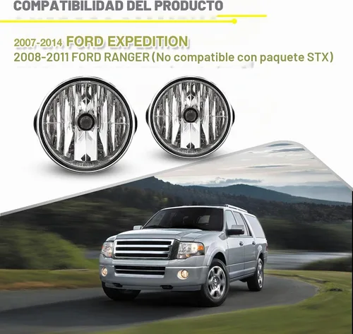 Vista 2 de Luces antiniebla aptas para Ford Expedition 2007-2014/Ford Ranger 2008-2011 (no compatible con el paquete STX), 2 piezas de repuesto de montaje