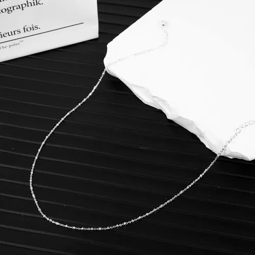 Vista 6 de Kyerlyn Collar de plata para mujer, bonitos collares de plata con cuentas Cuba delicadas, collar de plata simple, gargantilla de plata simple