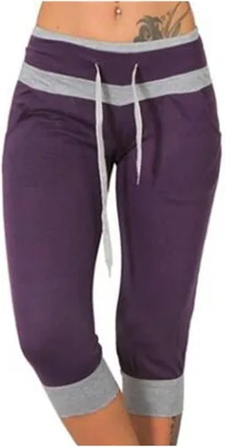 Vista 163 de Pantalones capri para mujer, estilo casual, de verano, elásticos, de cintura alta, pantalones de yoga, ajuste atlético, pantalones deportivos