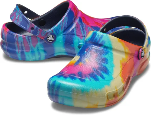 Vista 6 de Crocs Zuecos unisex para hombres y mujeres con gráfico bistró Zapatos de trabajo antideslizantes