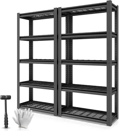 Vista 11 de Auto Dynasty Estantes de Almacenamiento de 5 Niveles, 72" de Alto Resistente (Capacidad de 3000 LBS) Estantería de Garaje Ajustable, Unidad